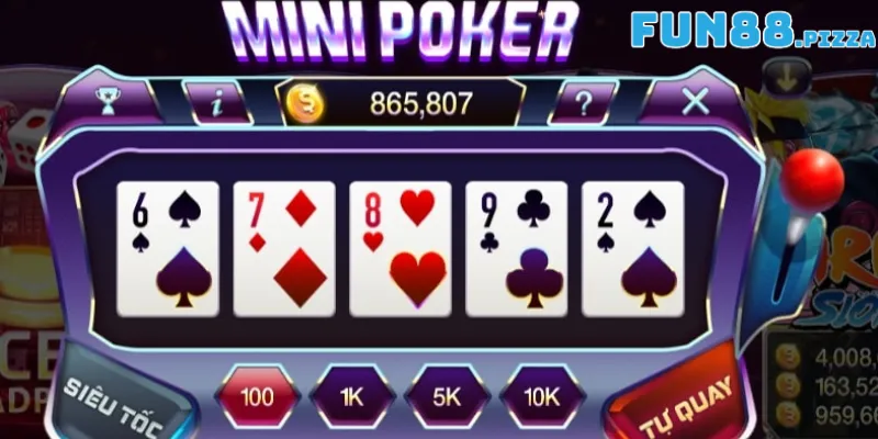 Khám phá các tính năng nổi bật trong Mini Poker